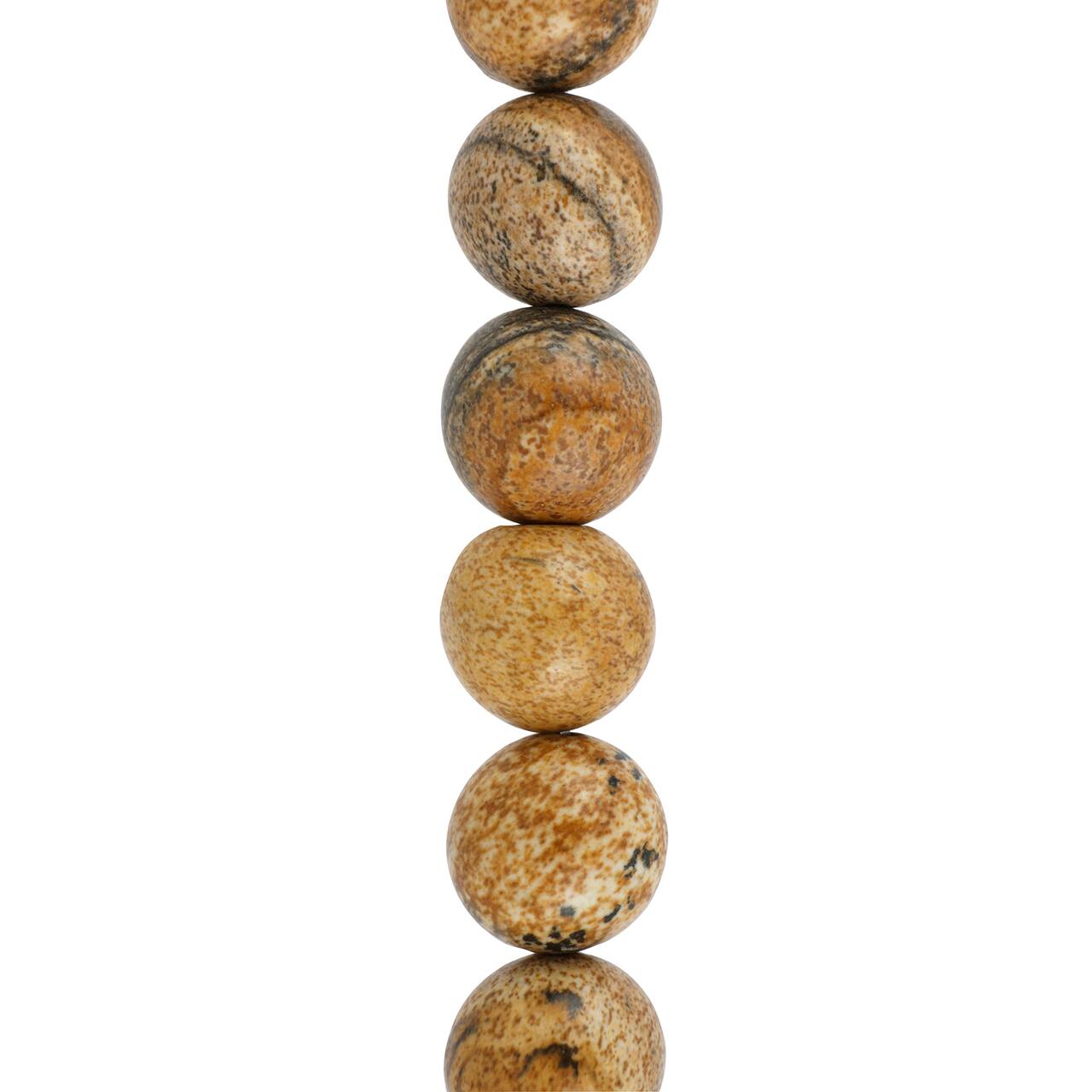 12 Pack: Brown Picture Jasper Round Beads by Bead Landing™